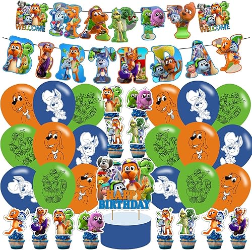 Suministros de fiesta de cumpleaños temática de Go Dog Go, decoraciones de globos para fiesta de perro de dibujos animados, globos de feliz