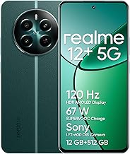 realme 12+ 5G Smartphone 12 + 512 GB with NFC, Sony LYT-600 OIS Portrait Camera, Dimensity 7050 5G Chipset, 120Hz AMOLED Display, Rainwater Smart Touch, 67W Supervooc Charge, Pioneer Green
