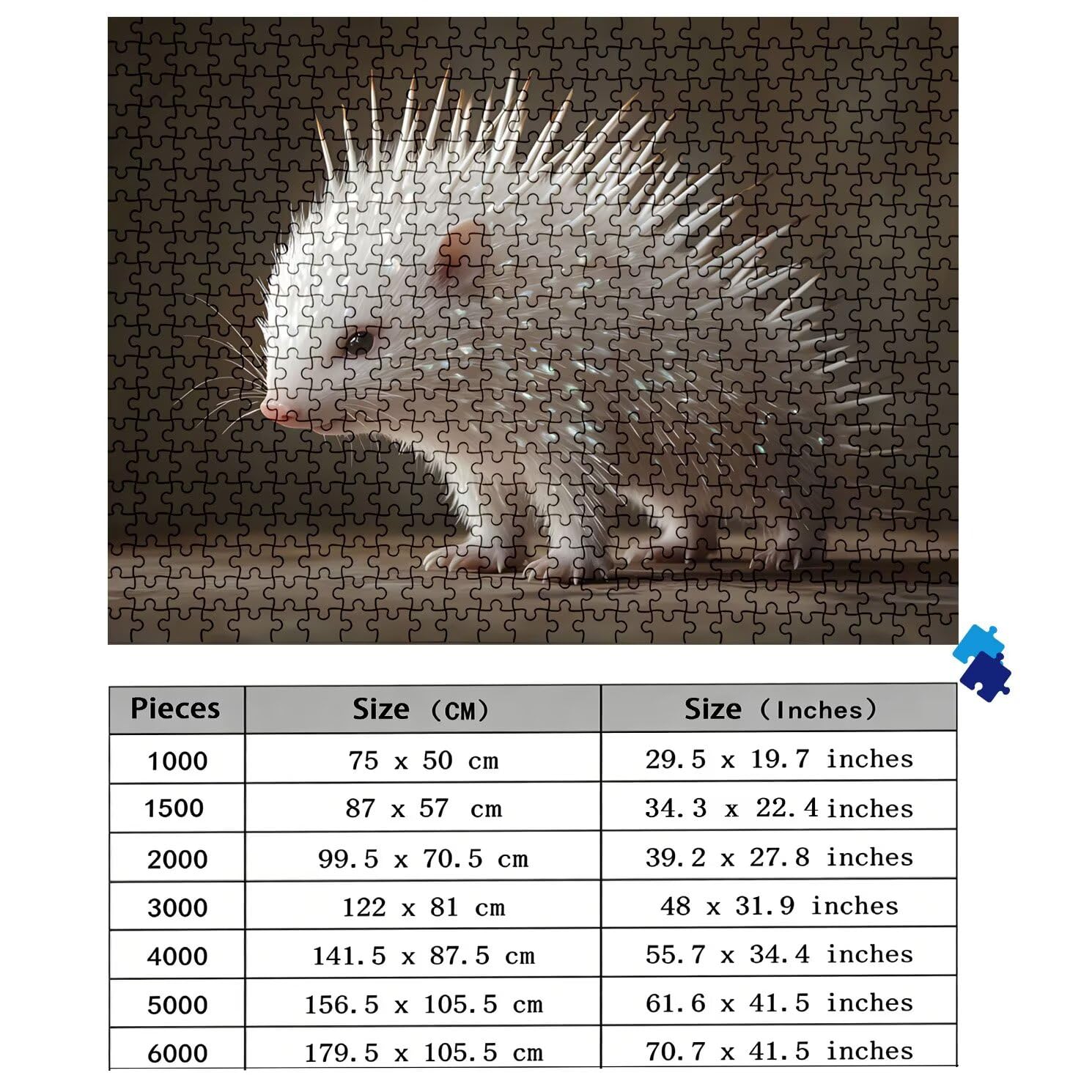 Puzzle 2000 Teile, Holzpuzzle Erwachsene Igel Tier Impossible Klassische Jigsaw Puzzles 99.5 x 70.5 cm, Familien Spiel, Puzzle Stressabbau Denkspiel, Puzzle-Liebhaber w0-111