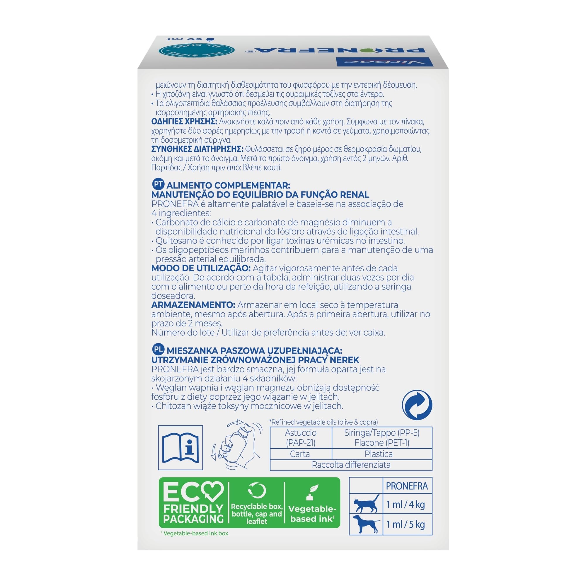Virbac Pronefra - Mangime complementare dietetico per piccoli animali, confezione da 1 (1 x 60 ml)