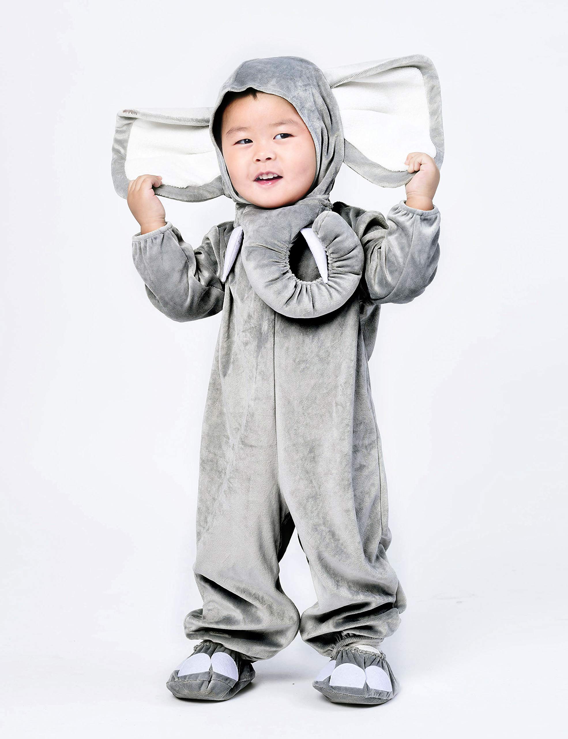 IKALI Baby Dinosaur Costume - Hooded Dragon Romper Jumpsuit For Kids, One-Size Animal Pajamas Or Dress-Up