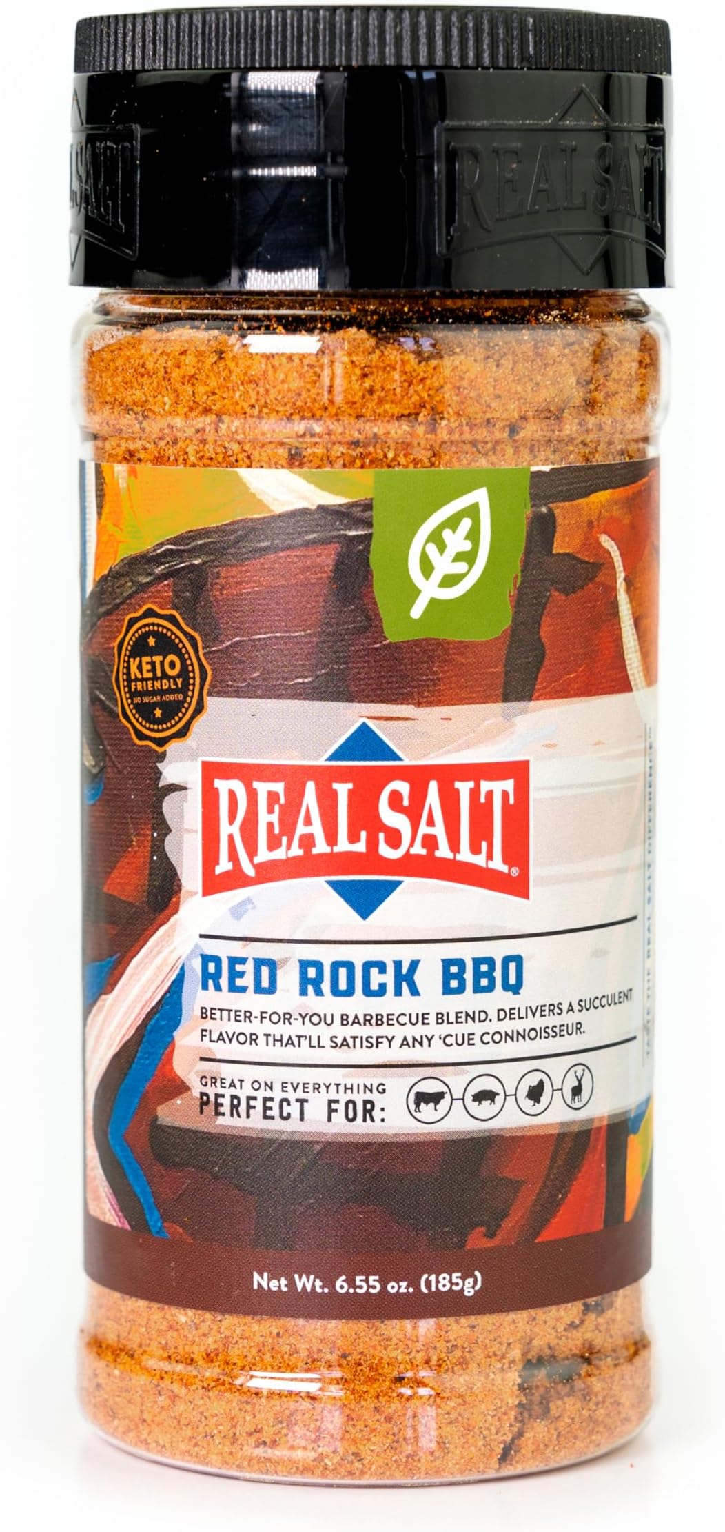 Real Sea Salt - Natural Unrefined Gluten Free Red Rock BBQ Shaker