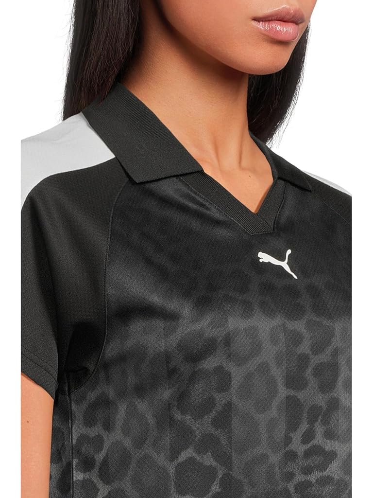 Black PUMA T7 Leo Luxe Relaxed Soccer Jersey