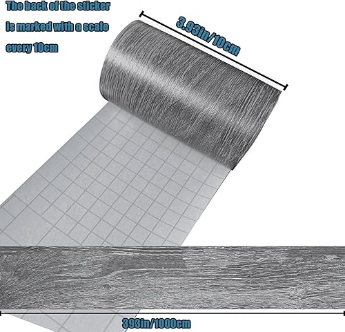 Vista 15 de YESUS Marco de papel tapiz 3D de grano de madera gris oscuro de 3.93 pies (32.8 ft), extraíble, PVC, impermeable, para despegar y pegar, adhesivo