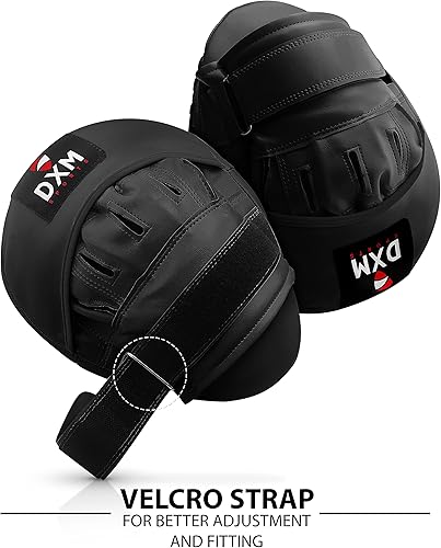 Miniatura 9 de Muay Thai - Almohadilla de boxeo para entrenamiento, guantes de enfoque ajustables y curvos para karate, taekwondo, kickboxing, equipo de boxeo para