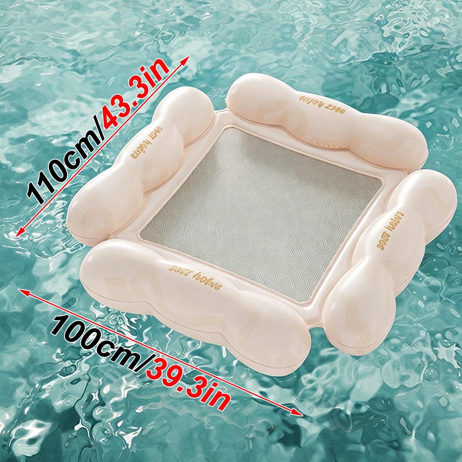 Materassino Piscina, Amaca Gonfiabile da Mare, Design a Quattro Airbag, Design a Rete Intermedia, per Fiumi e Località Balneari