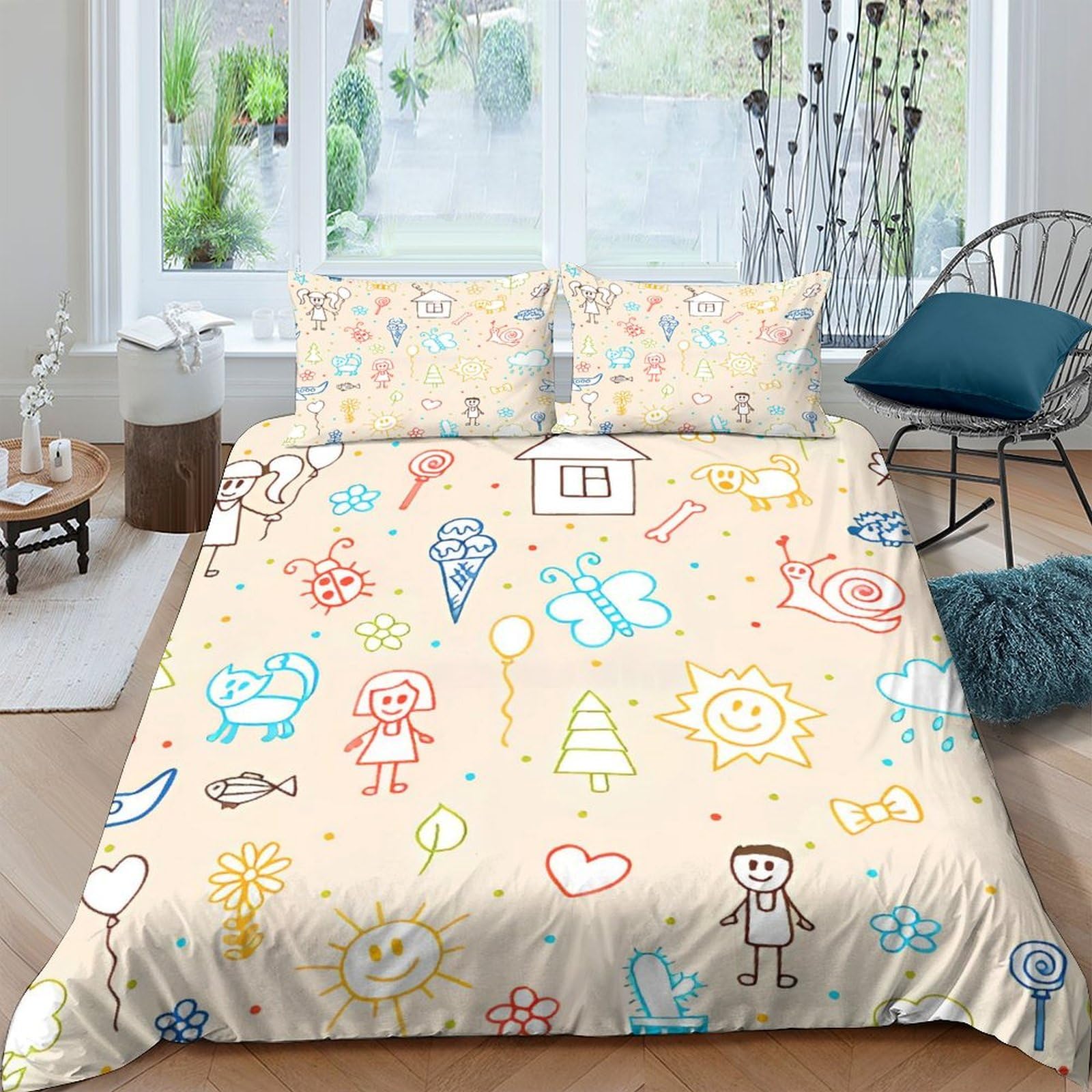 Housse de couette King avec fermeture éclair pour changer votre lit sans effort