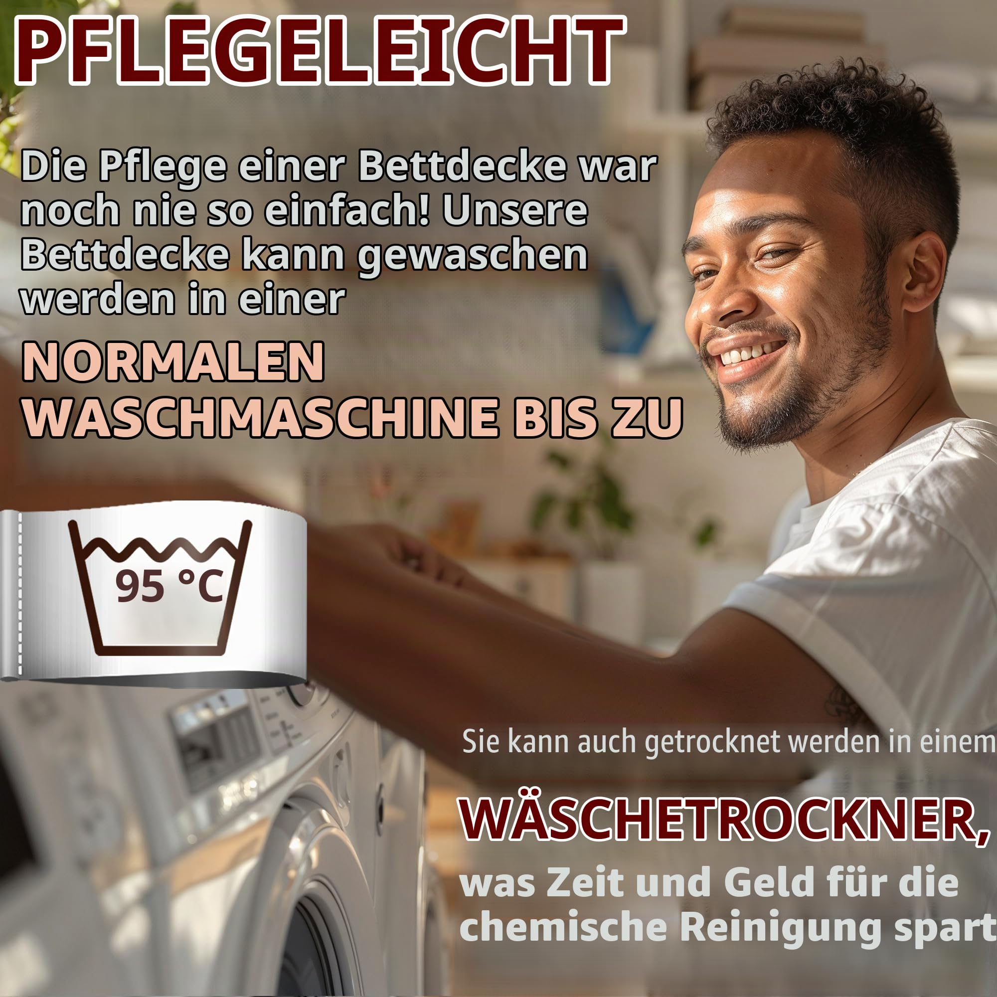 FAM Home Bettdecke 240x260 cm, Ganzjahresdecke, Antiallergisch, Waschbar | 350g/m² Ganzjahresdecke 240x260 cm. Weich, gesteppt, antiallergisch & bis 95°C waschbar. Ideal für Allergiker geeignet.