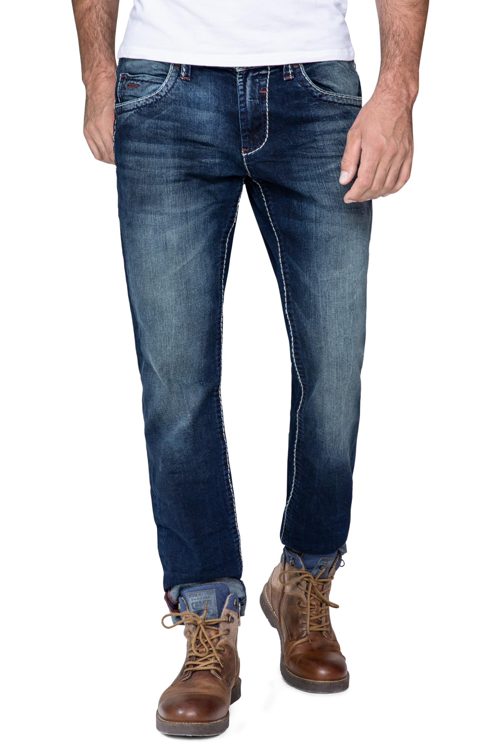 Camp David NI:CO Herren Jeans Regular Fit Stretch | gerades Bein, mittlere Leibhöhe, Denim mit Elasthan, Five-Pocket, Reißverschluss, Verschiedene Waschungen, Längen & Stretchgrade, Zeitloser Look