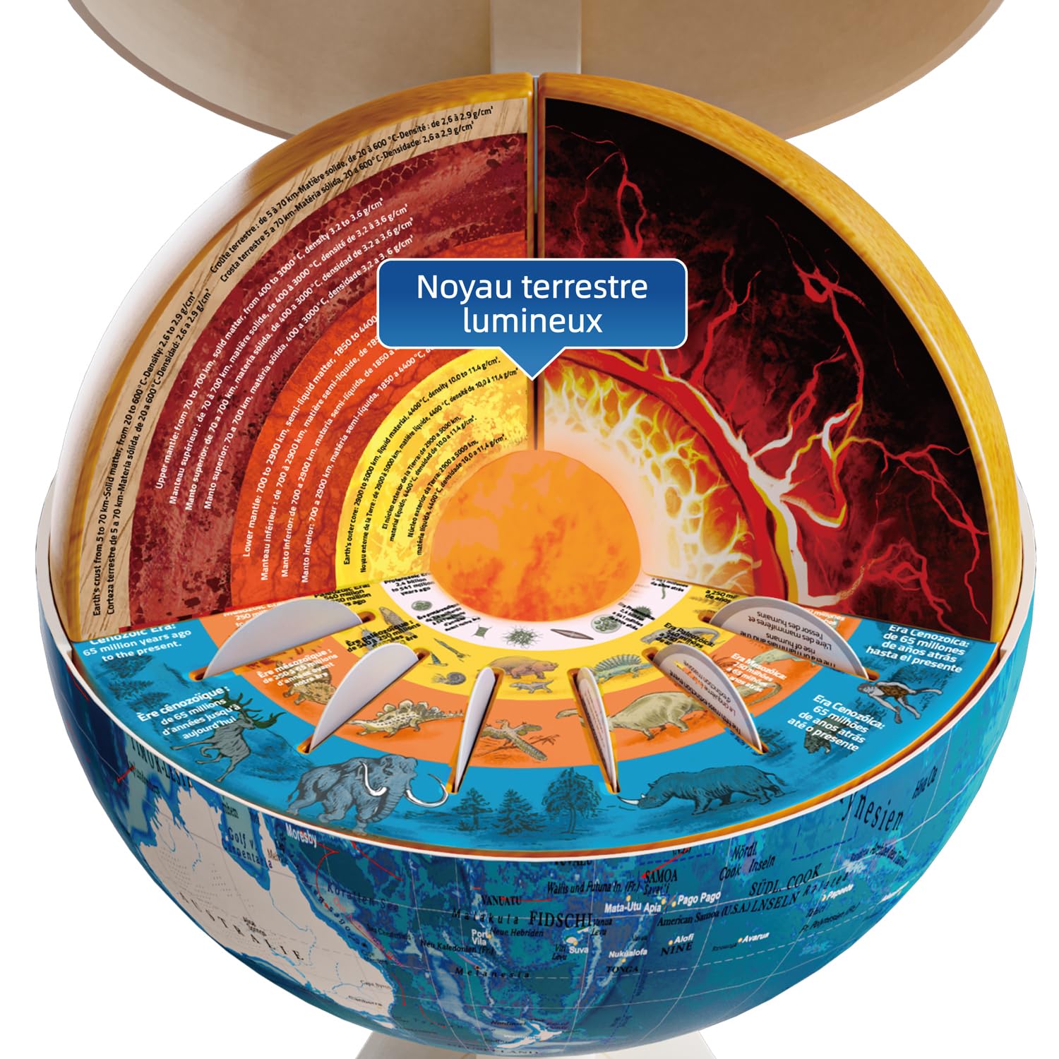 C Toys - So Science – interaktiver 3D-Erkundungsglobus für Kinder ab 6 Jahren – SoundQuiz – Geografie und Kulturen der Welt – Audio-Karten – Lernspiel STEM – FR/EN – COS 003FR