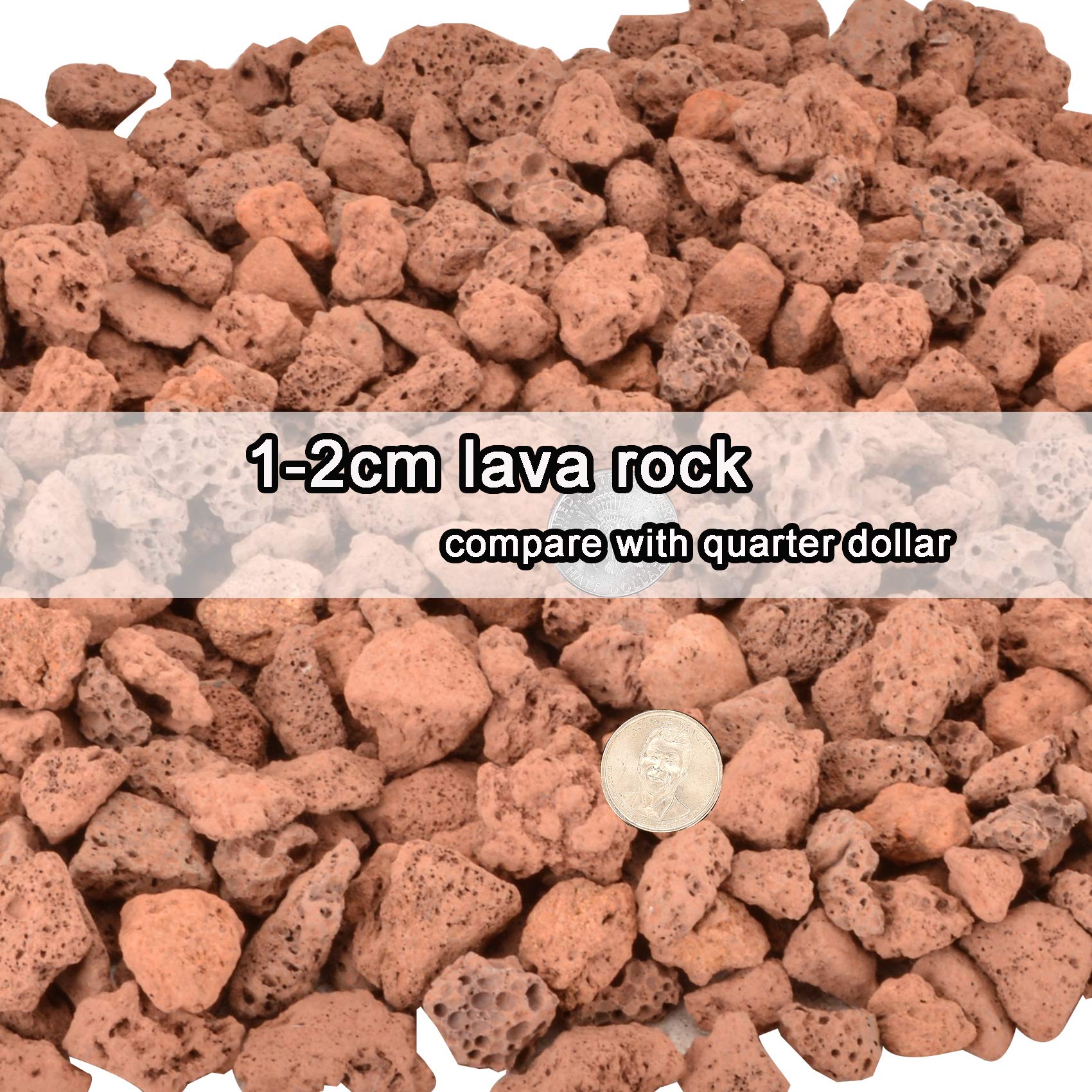 Mr. Fireglass 4,5 kg skały lawowe czerwone granulki z kamienia naturalnego do kominka gazowego i gazowego - dekoracyjne skały krajobrazu do użytku wewnątrz i na zewnątrz, wymiary 1 cm - 2 cm