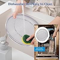 Vista 6 de Paquete de 2 protectores contra salpicaduras para Ninja Foodi FG551, protector contra salpicaduras reutilizable de acero inoxidable 304, a prueba