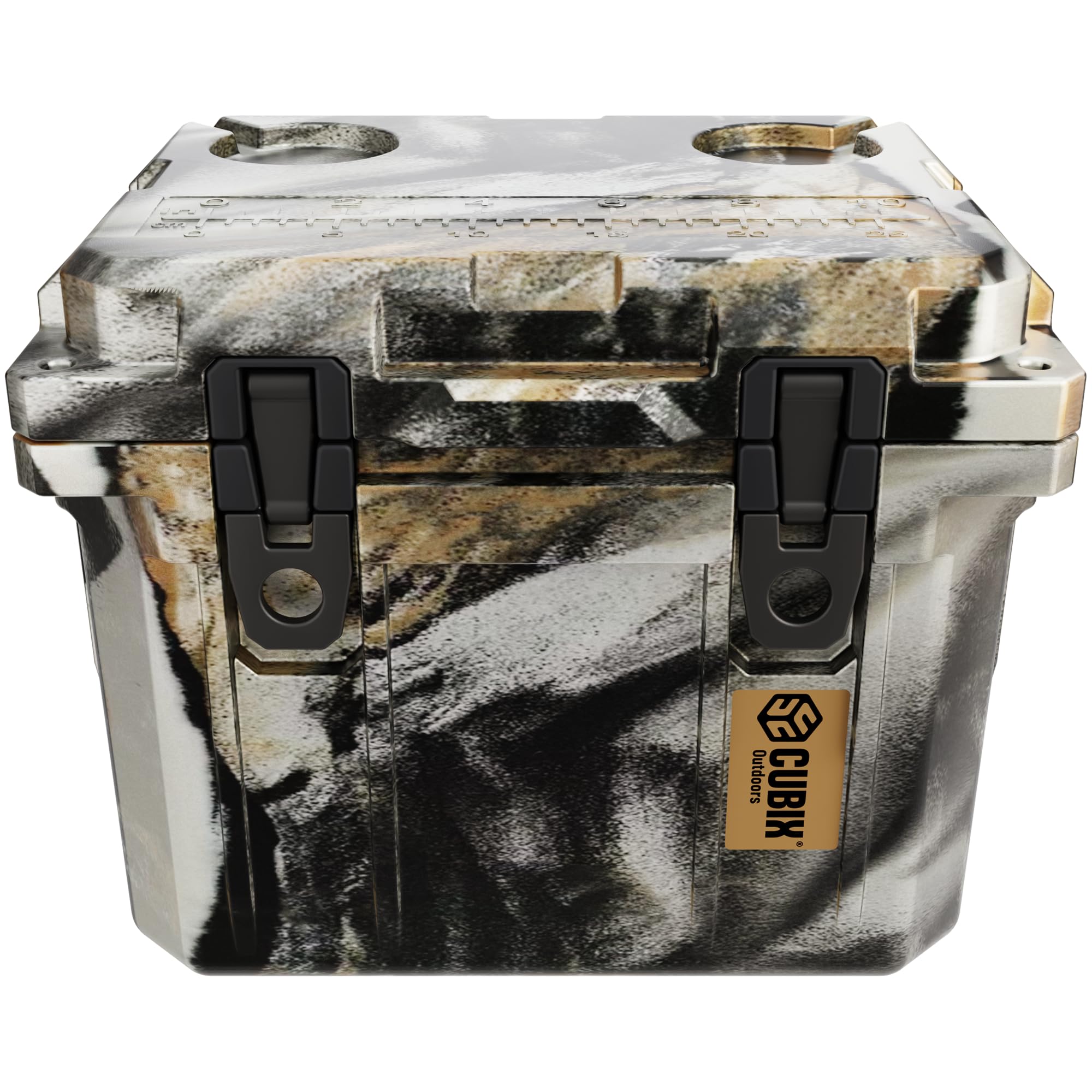 Cubix Outdoors QuadraX 10QT chłodząca formowana rotacyjnie, izolowana, przenośna, twarda lodówka, 5-dniowa retencja na zimno z 2 wbudowanymi uchwytami na kubki