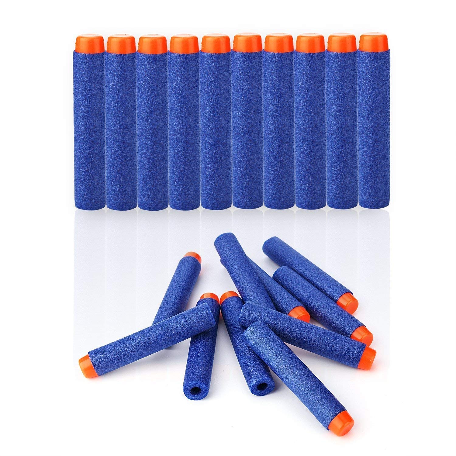 Shreenik Plastic Foam Bullets Pack Compatible for Toy Guns (Blue, 70 pcs)