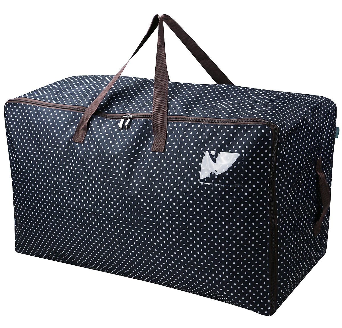 Festival Ornament Waterproof Storage Bins, Festival Tree Decor Storage Basket, Blue with Dots, 100L