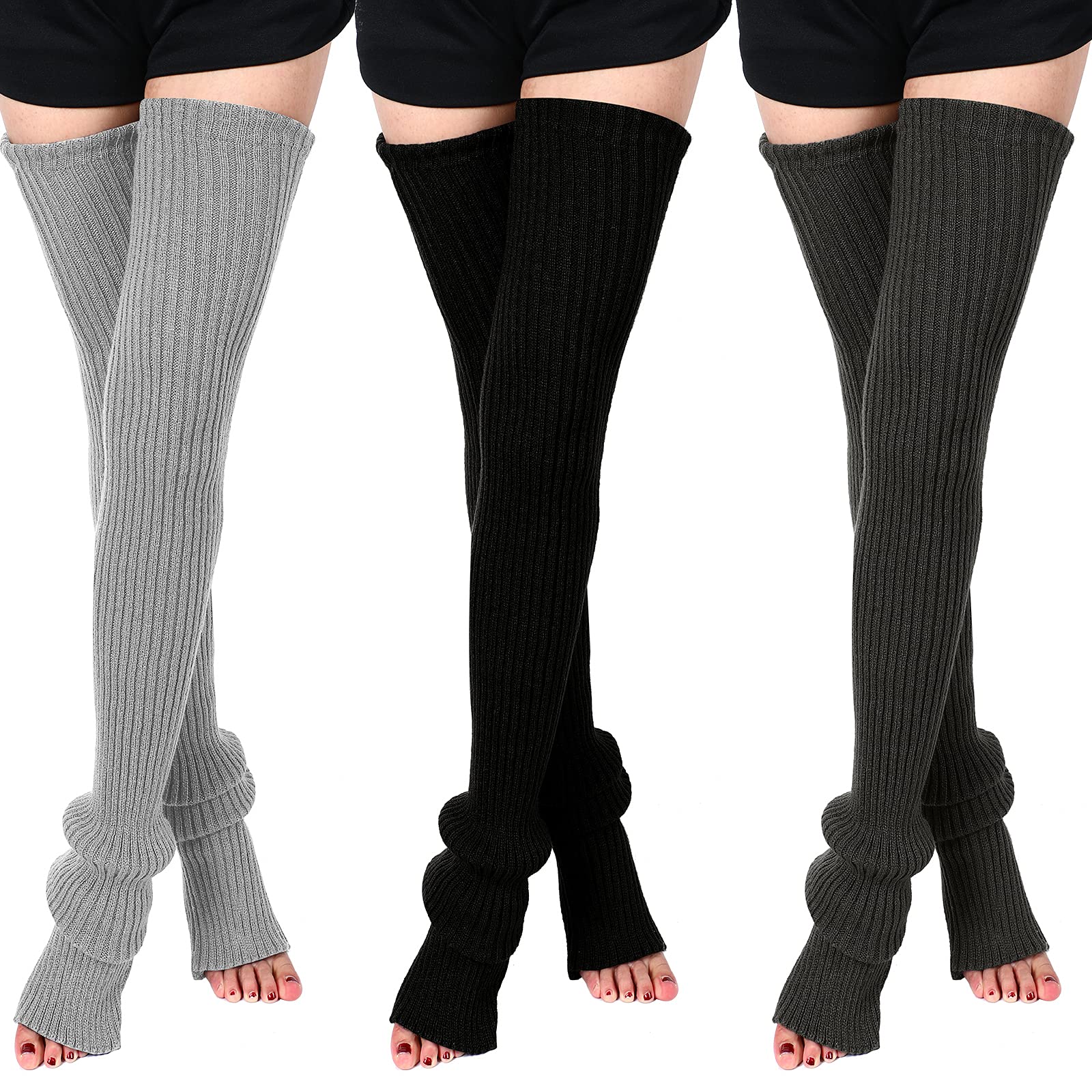 SATINIOR 3 Pairs Thigh High Leg Warmers