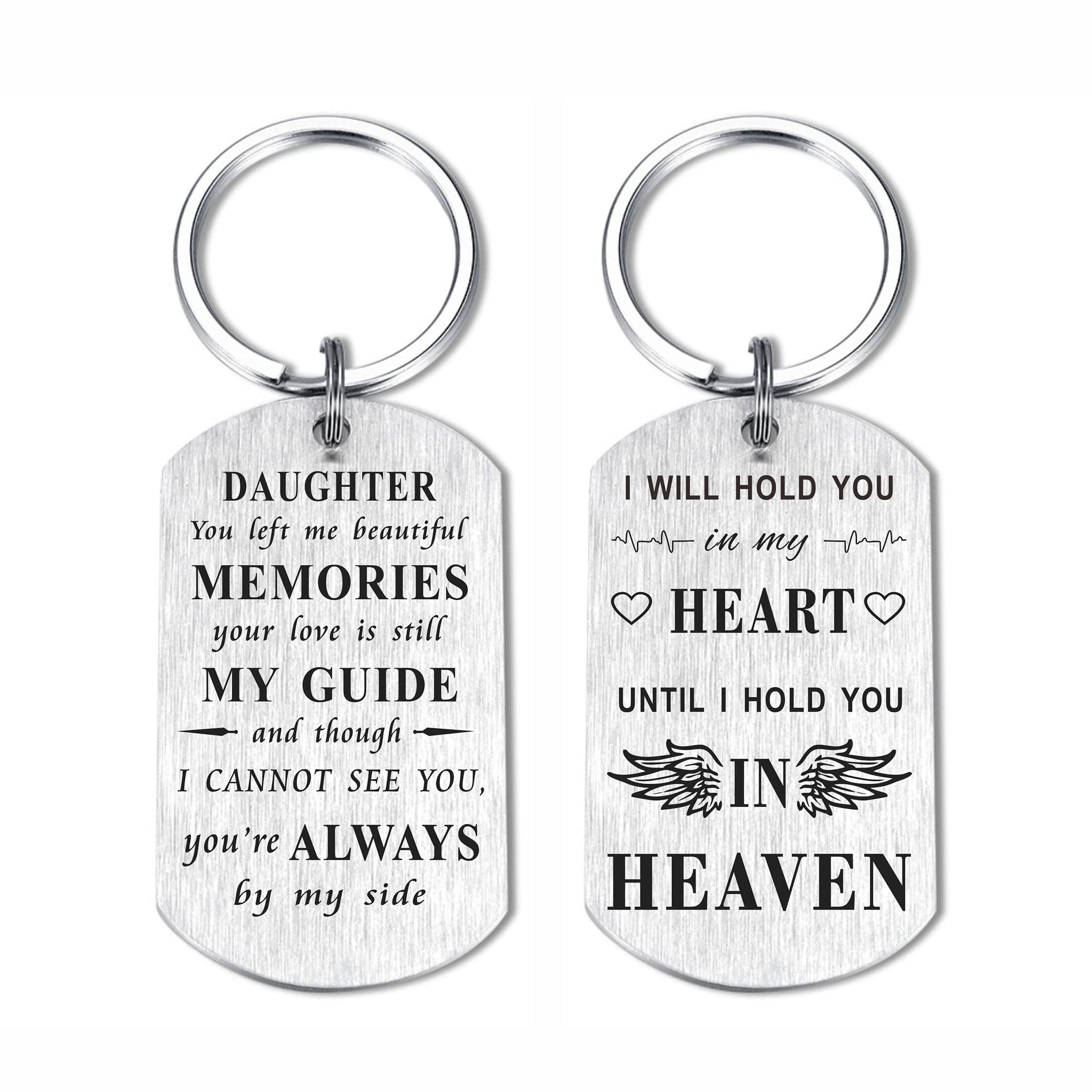 FEELMEM Collana commemorativa per papà ''I Have a Guardian Angel Heaven I Call Him Dad'',idea regalo per la perdita di un papà,angelo custode in memoria amorevole del padre,Acciaio inossidabile,Nero