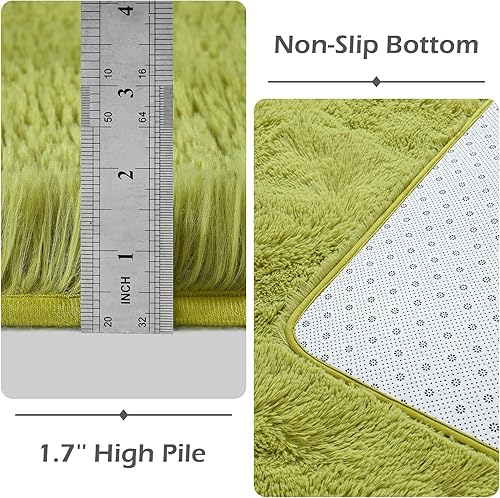 Vista 40 de Pacapet Alfombras esponjosas, alfombras peludas de felpa beige para sala de estar, dormitorio, alfombra mullida para habitación de los niños