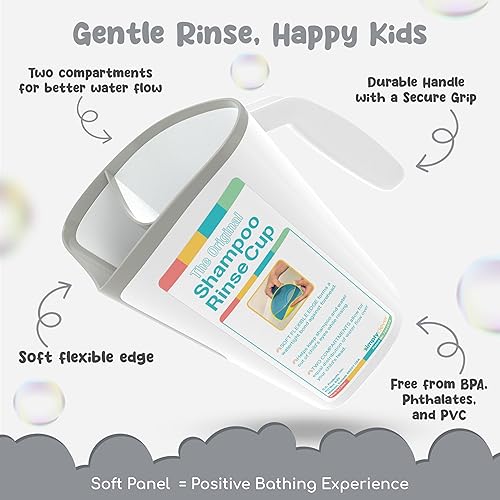Miniatura 9 de Taza de enjuague de champú para niños | Cubo de baño para bebés | Cubo de enjuague para bebés sin lágrimas - Tres opciones de color Azul,Blanco/