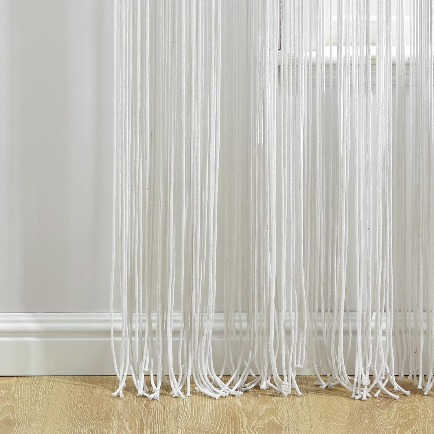 Lush Decor Boho Macrame Textured Indoor/Outdoor Window Curtain, Single Panel, 50" W x 84" L, White - Photo Or Wedding Backdrop - Patio Drop Curtains - Outdoor Curtains for Patio - Macrame Curtains