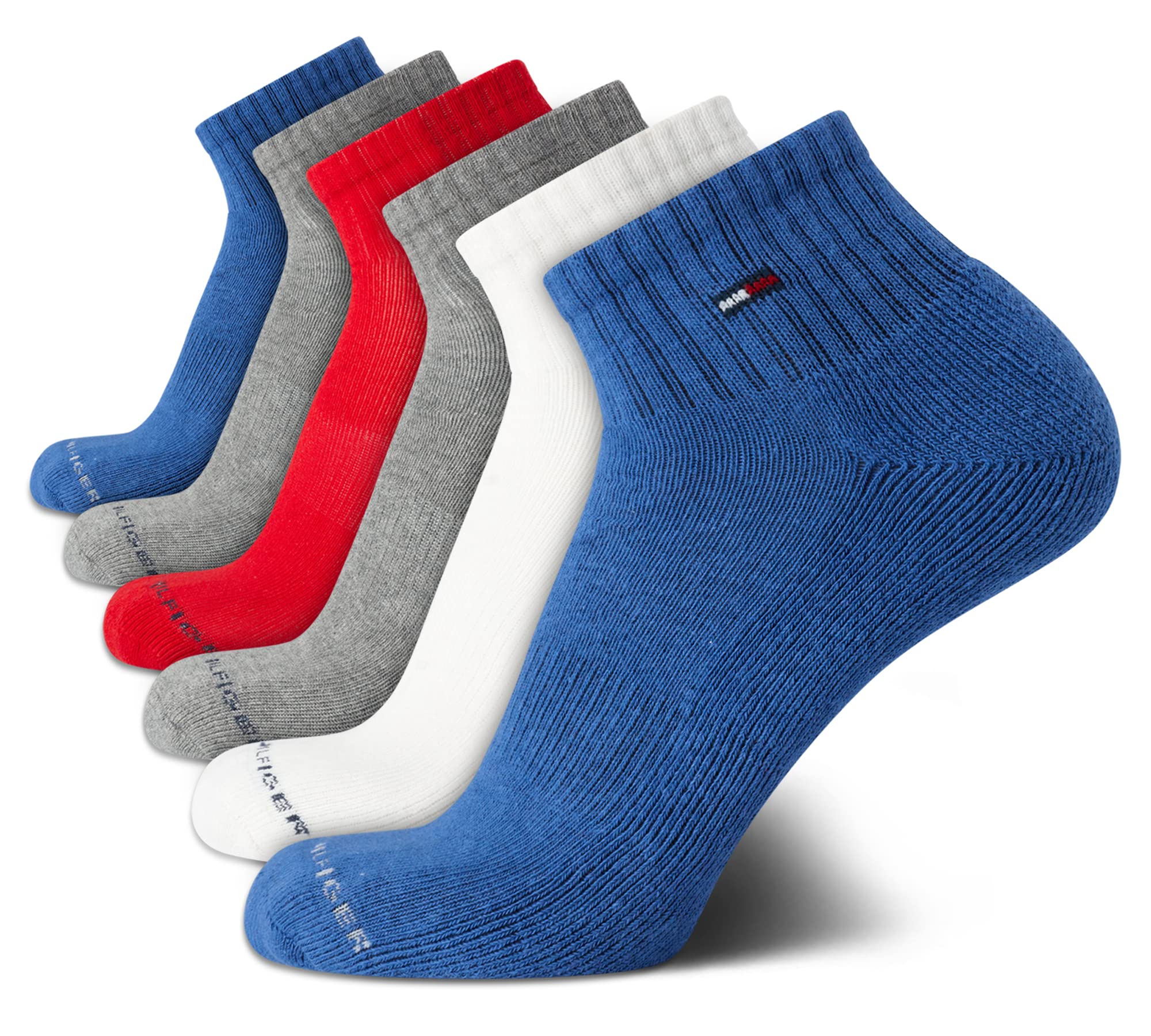 Sponsored Ad - Mens Quarter Socks - 6 Pack Athletic Performance Stretch Moisture Wicking Cushioned Ankle Socks for Men