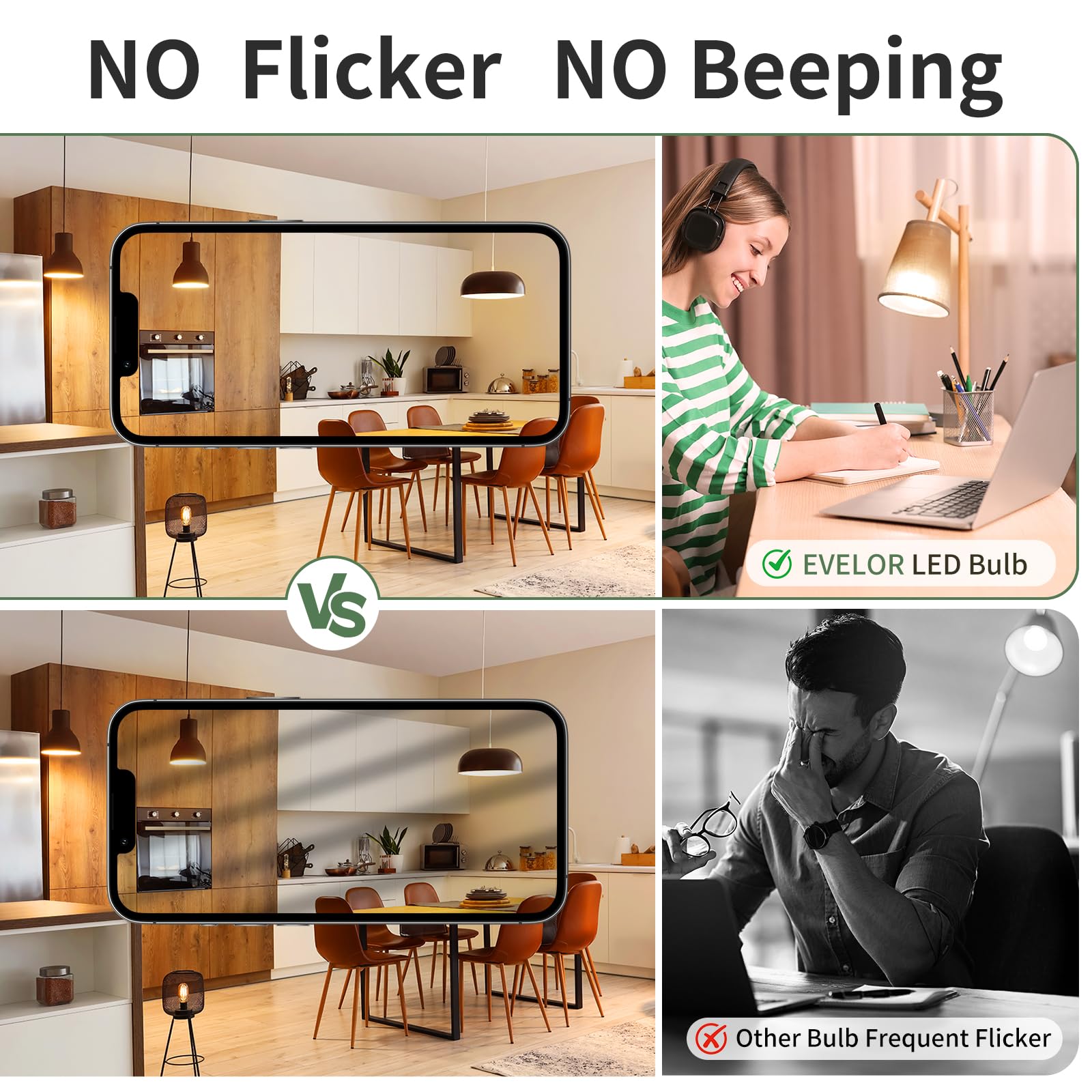 6-Pack A19 LED Light Bulbs 60 Watt Equivalent Soft White 2700K with E26 Base Efficient 9W 800 Lumens — view 5