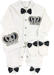B-Bling Baby,Clothing,Baby Boys 0-24m,Outfits & Clothing Sets B-Bling Newborn baby boy crown jewels Layette 3 piece gift set 0-3 months and 3-6 months