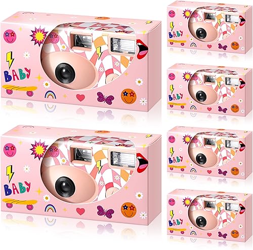 Treela Paquete de 6 cámaras desechables para boda, despedida de soltera, de un solo uso, cámara flash de 1.38 pulgadas (1.378 in), cámara para