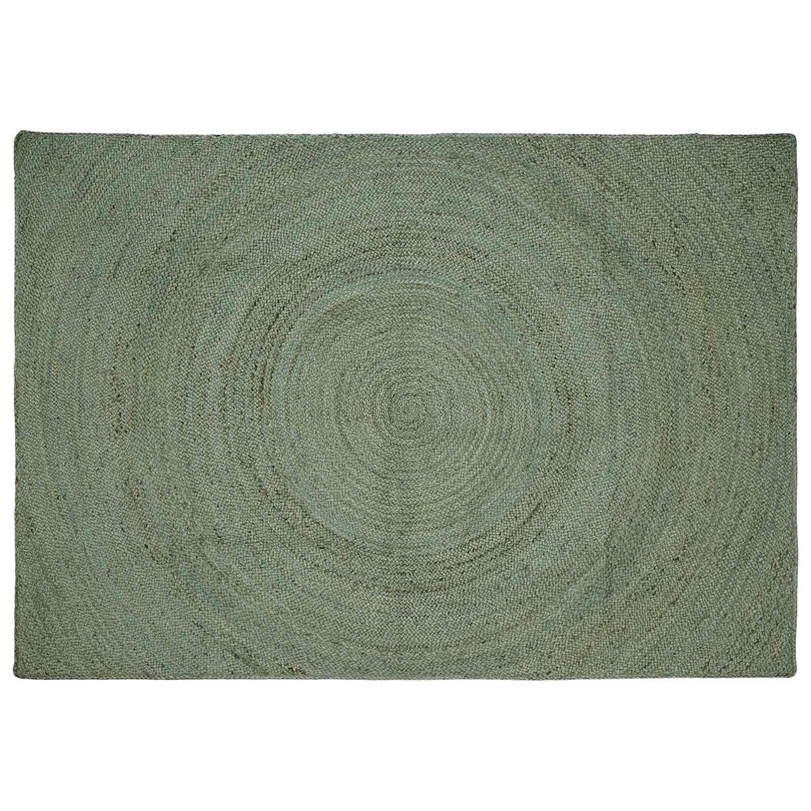 Tapis en jute vert pour salon moderne et chaleureux de 160 x 230 cm