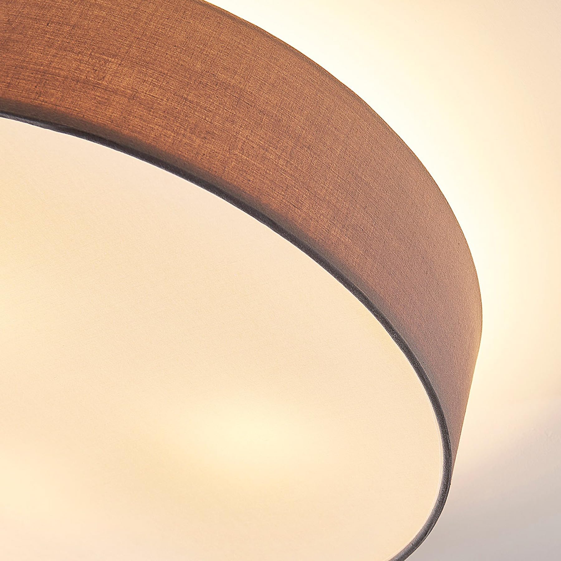 Lindby Textil Deckenleuchte rund 50 cm, Deckenlampe Stoff grau 3x E27 max. 11W ohne Leuchtmittel Schlafzimmerlampe Wohnzimmerlampe