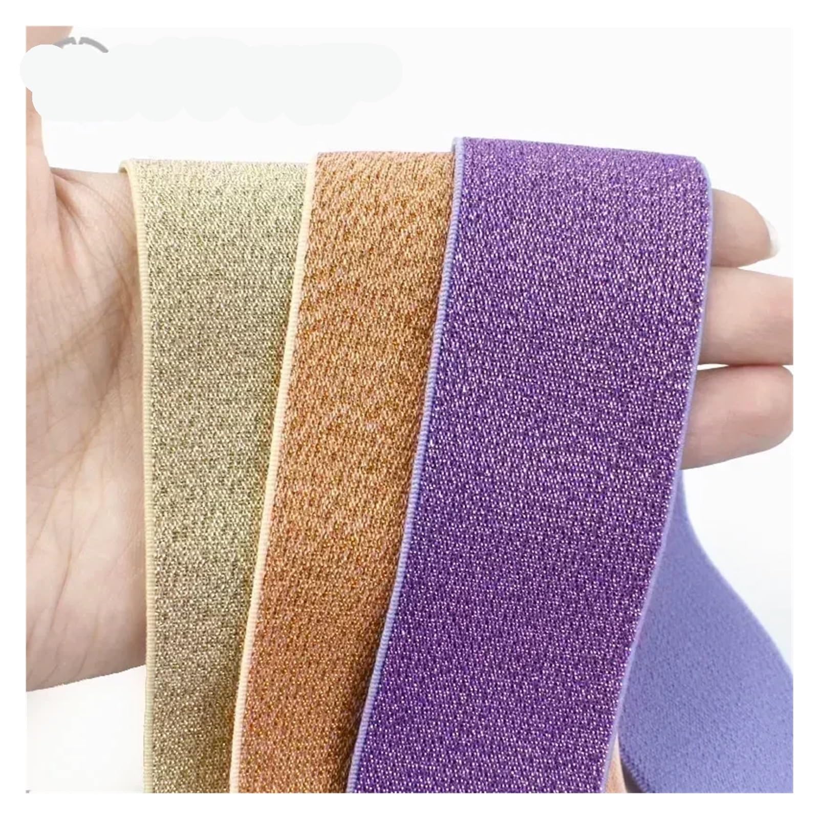 Banda elástica de nailon, bandas de goma for pantalones, cinturón, eslinga, decoración de cintura, cinta elástica, accesorios de costura DIY(WhiteSilver,10Meters,40mm)