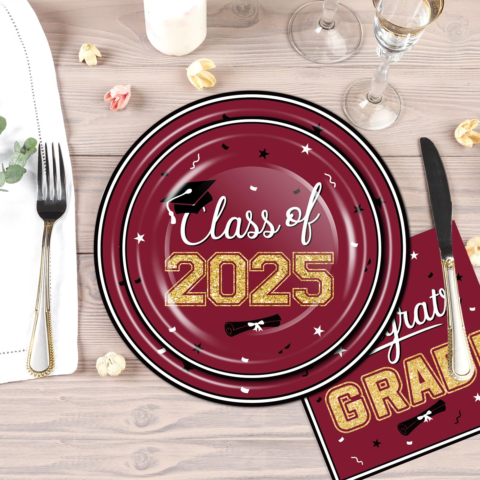 Snapklik.com : OuMuaMua 2025 Graduation Party Supplies Tableware Set ...