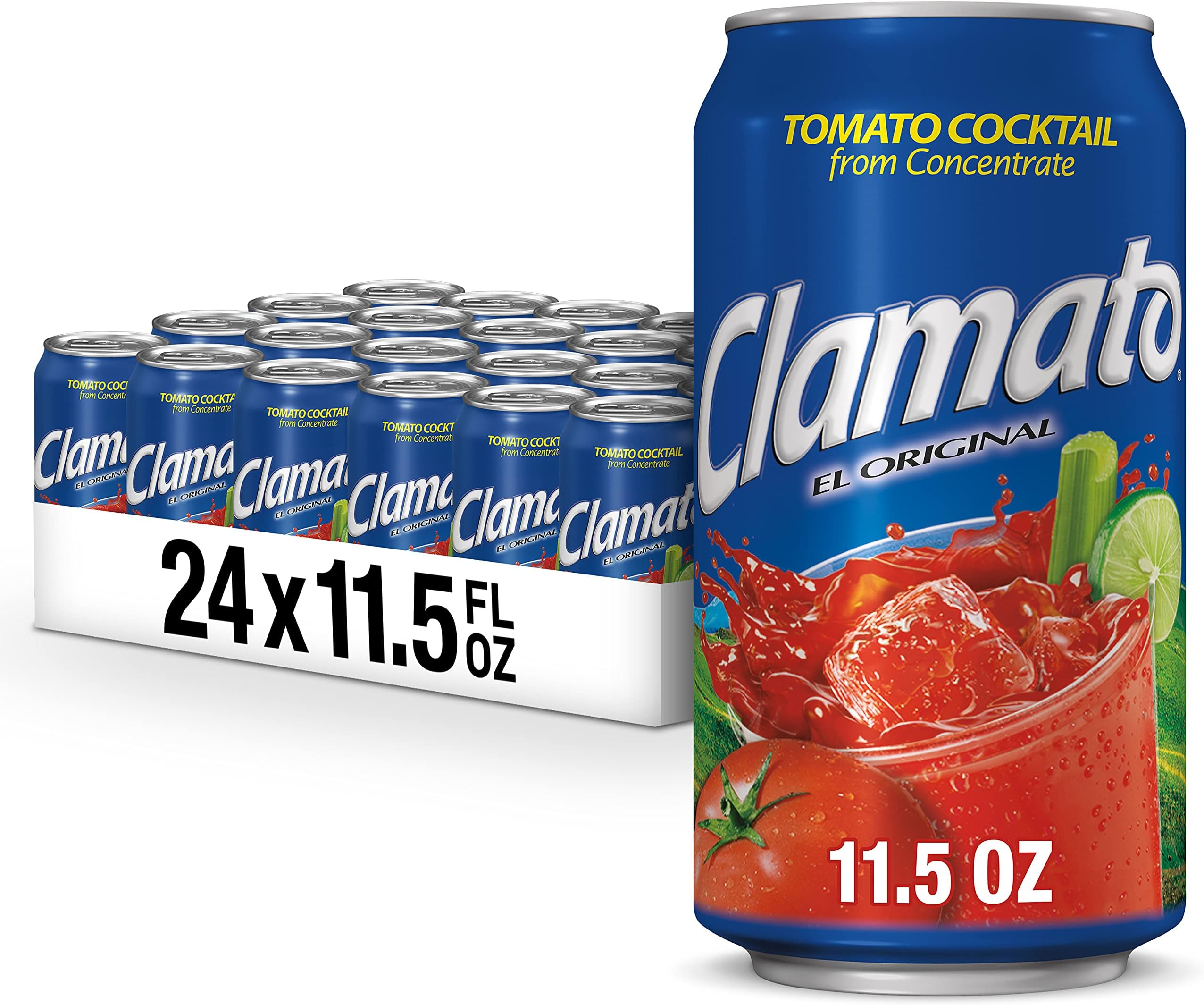 Original Tomato Cocktail, 11.5 fl oz can (Pack of 24), Flavored With Tomato Juice & Spices, Perfect Mixer for the Authentic Michelada, Bloody Mary Drinks, and Seafood Cocktail