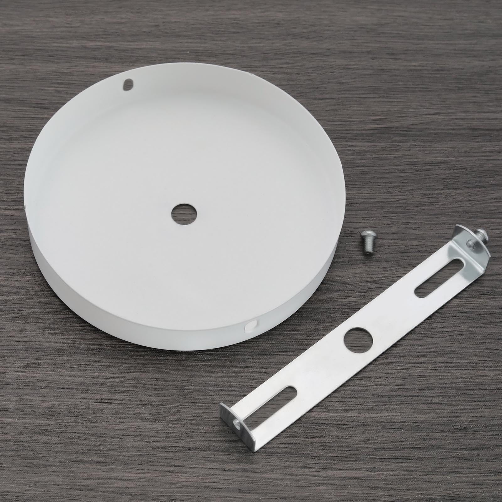Weiße Decken Abdeckplatten 117 x 20 x 0,4 mm mit Montagehalterungen für Lampenfassungen aus Eisen