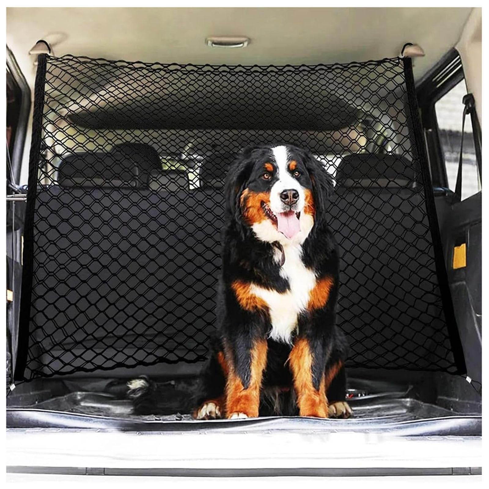 Filet de Protection Chien Voiture, pour Ford Ranger 2020 2021 2022 2023 2024 2025 2026 Grille de Séparation Bagage Barrière de Sécurité Élastique Double Couche