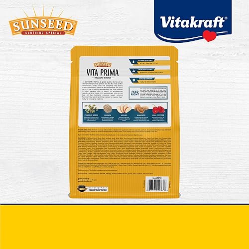 Miniatura 7 de Sunseed Vita Prima Conure Food – Nutrient-Rich Blend with Fruits, Vegetables & Seeds Supports Healthy Feathers, Eyes & Active Energy – 3 lb Bag