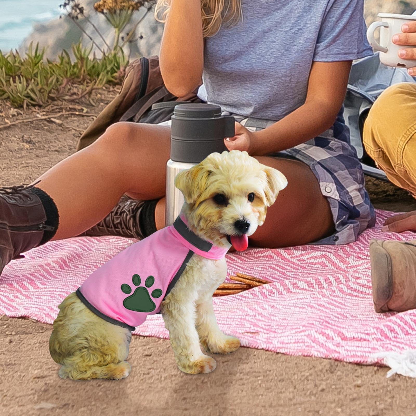 Gilet pour animal de compagnie pour protection de nuit – Gilet rose réglable pour la sécurité du chien | Gilet haute visibilité pour garder les chiens visibles | Harnais réfléchissant confortable