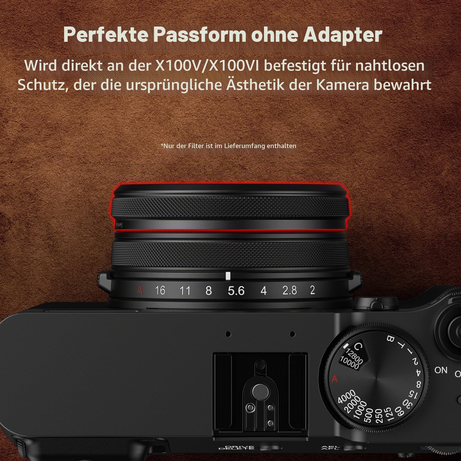 SMALLRIG UV-Filter für FUJIFILM X100VI / X100V, 99% Lichtdurchlässigkeit, optische Glaslinse, wasserdicht und Kratzfest, Leichter Aluminiumrahmen, Objektivschutzfilter, Reinigungstuch (Schwarz)-5852