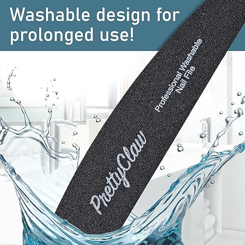 Miniatura 5 de PrettyClaw  10 limas de uñas profesionales de grano 180240, color negro, media luna, limas de uñas acrílicas de centro de plástico, tablero de