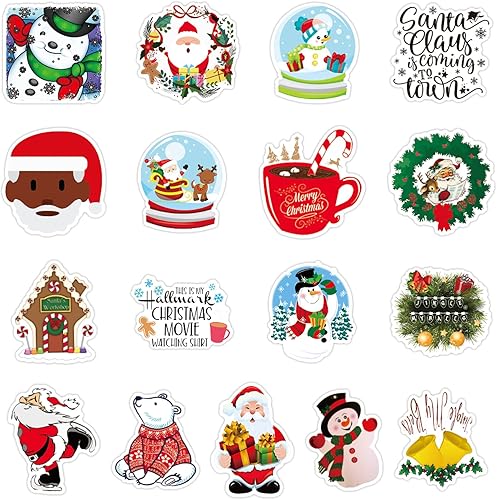 Miniatura 2 de Calcomanías navideñas para botella de agua, laptop, monopatín, coche, bicicleta, equipaje, guitarra, taza, bricolaje, árboles, regalos, parches de