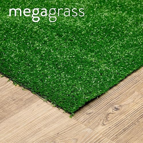 Miniatura 4 de Alfombra de césped artificial precortada de 6 x 8 pies  Césped artificial verde para perros, deportes y juegos  Almohadilla de césped precortada