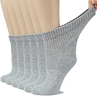 Vista 7 de Hugh Ugoli Calcetines tobilleros de algodón para mujer para diabéticos, anchos, sueltos, elásticos, puntera sin costuras, semiacolchado superior sin
