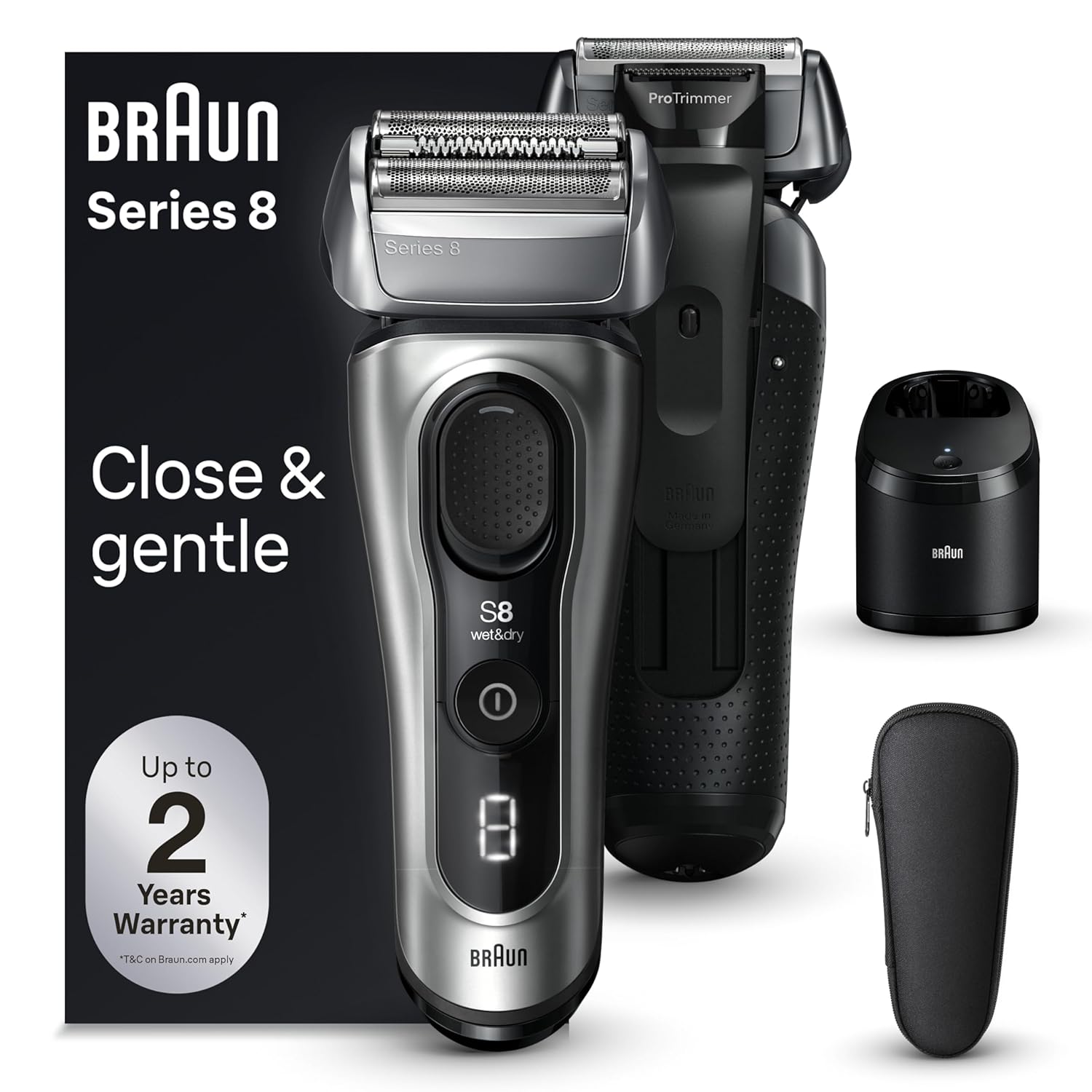Braun Series 8 8567cc Electric Razor for Men 4 1 Shaving Elements Precision Long Hair Trimmer 5in1 SmartCare
