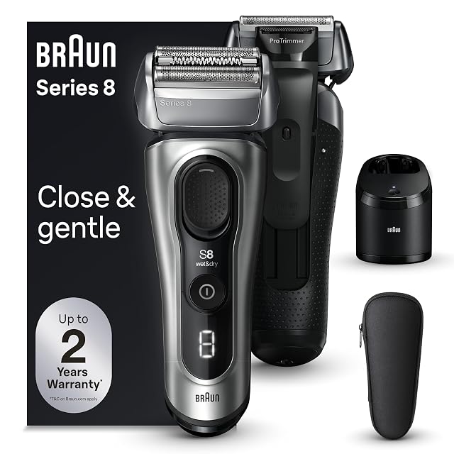 Braun Series 8 8567cc Electric Razor for Men 4 1 Shaving Elements Precision Long Hair Trimmer 5in1 SmartCare