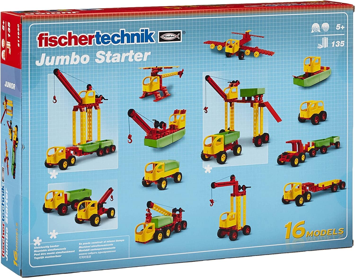 fischertechnik Junior Jumbo Starter With 135 Multicolored Versatile Parts That Supply An Endless Amount of Fun for Ages 5 And Up