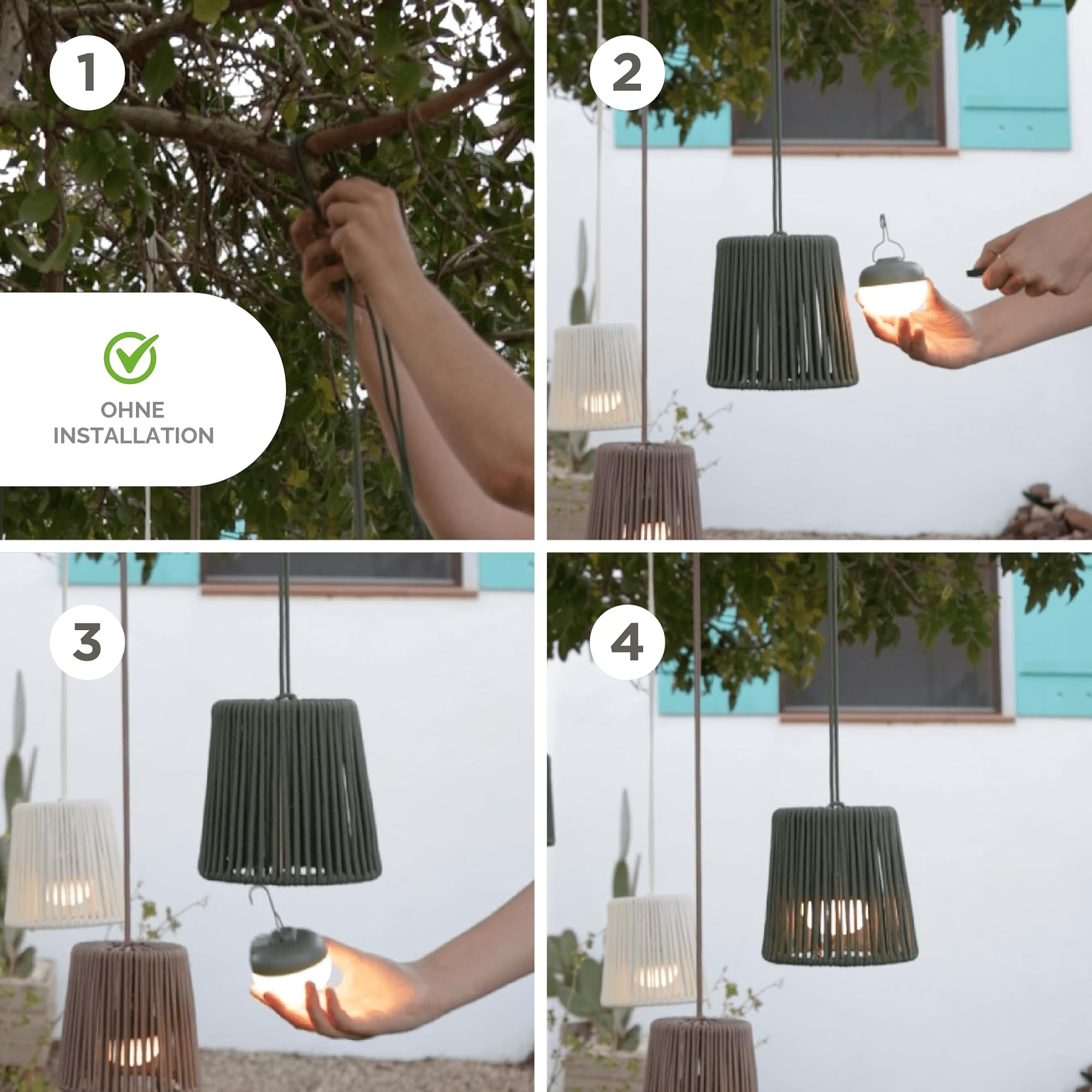newgarden Conta Mini Tragbare LED Pendelleuchte mit Fernbedienung und USB Wiederaufladbarer Akku