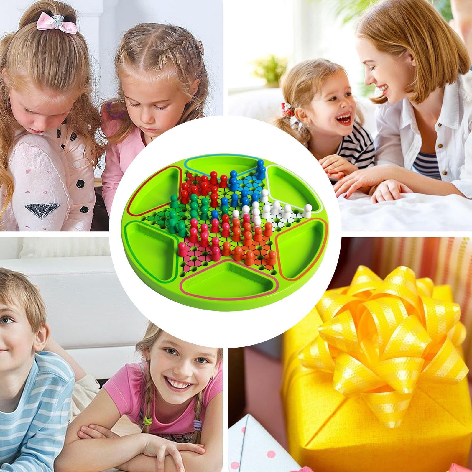 Il della Dama Giochi da Tavolo Educativi con Forma Esagonale | Set di da Tavolo per Dama e Scacchi con Perline Colorate in Legno per Adulti, Celebrazione, Viaggio, Scuola, Casa