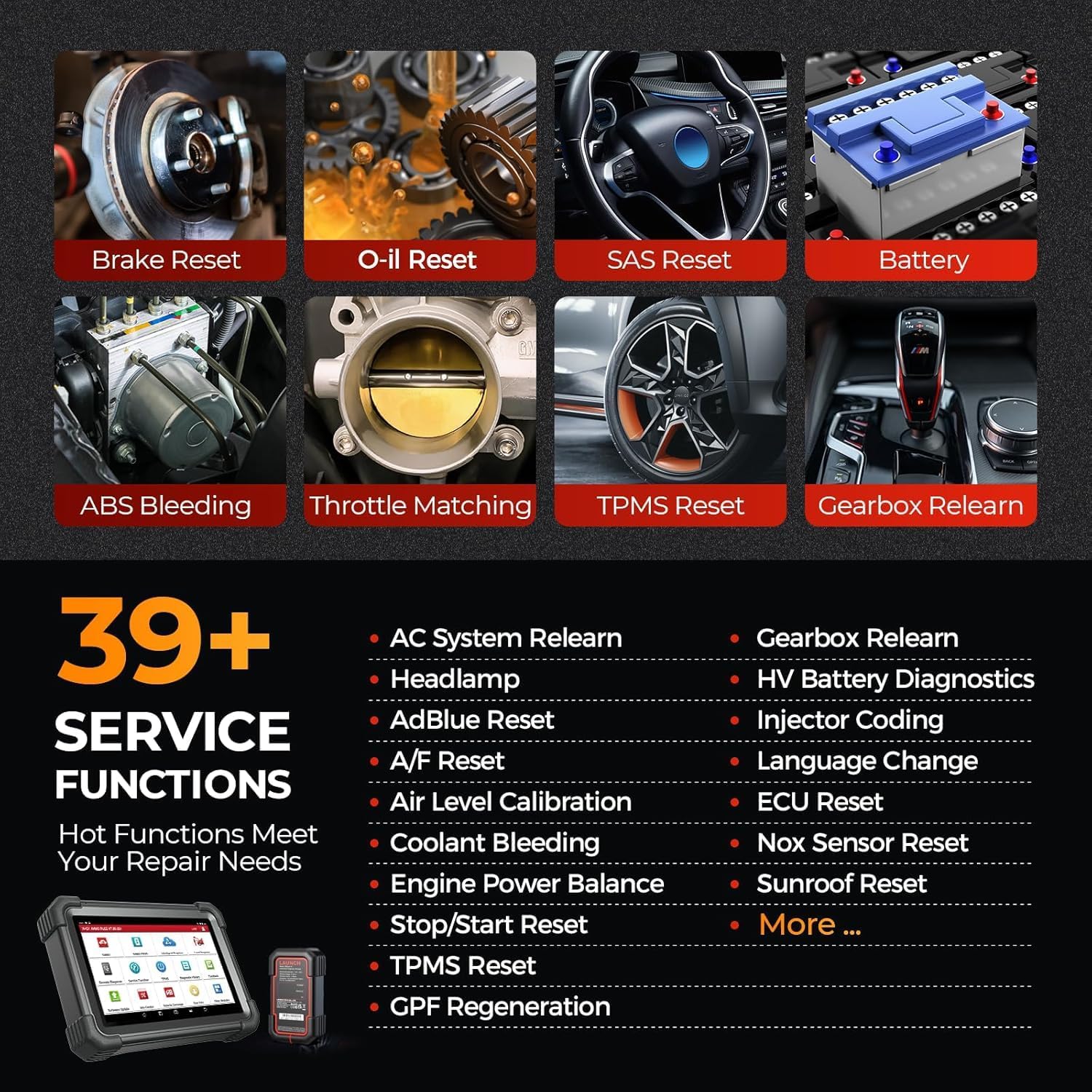 Launch X431 1MM0 Plus with PROG3 Tool, All-System Diagnostics, ECU Coding Scan Tool, 39+ Services, Bi-Directional Control, 2-Year Updating