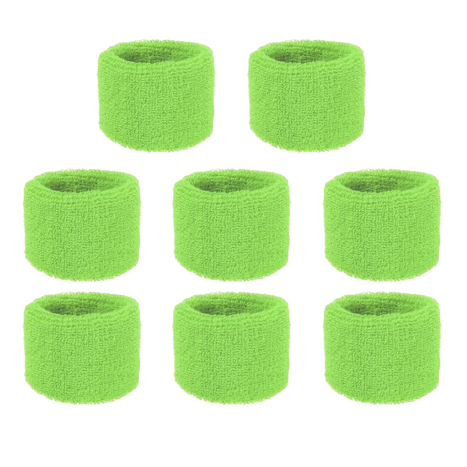 YELARXI Wrist Bands for Sweat, Sports Wrist Sweat Bands, Sports Wristband Sweatbands Breathable Absorbent Tennis Wristbands 8 Pcs & Light Green -Fitting for Basketball/Football/Gym