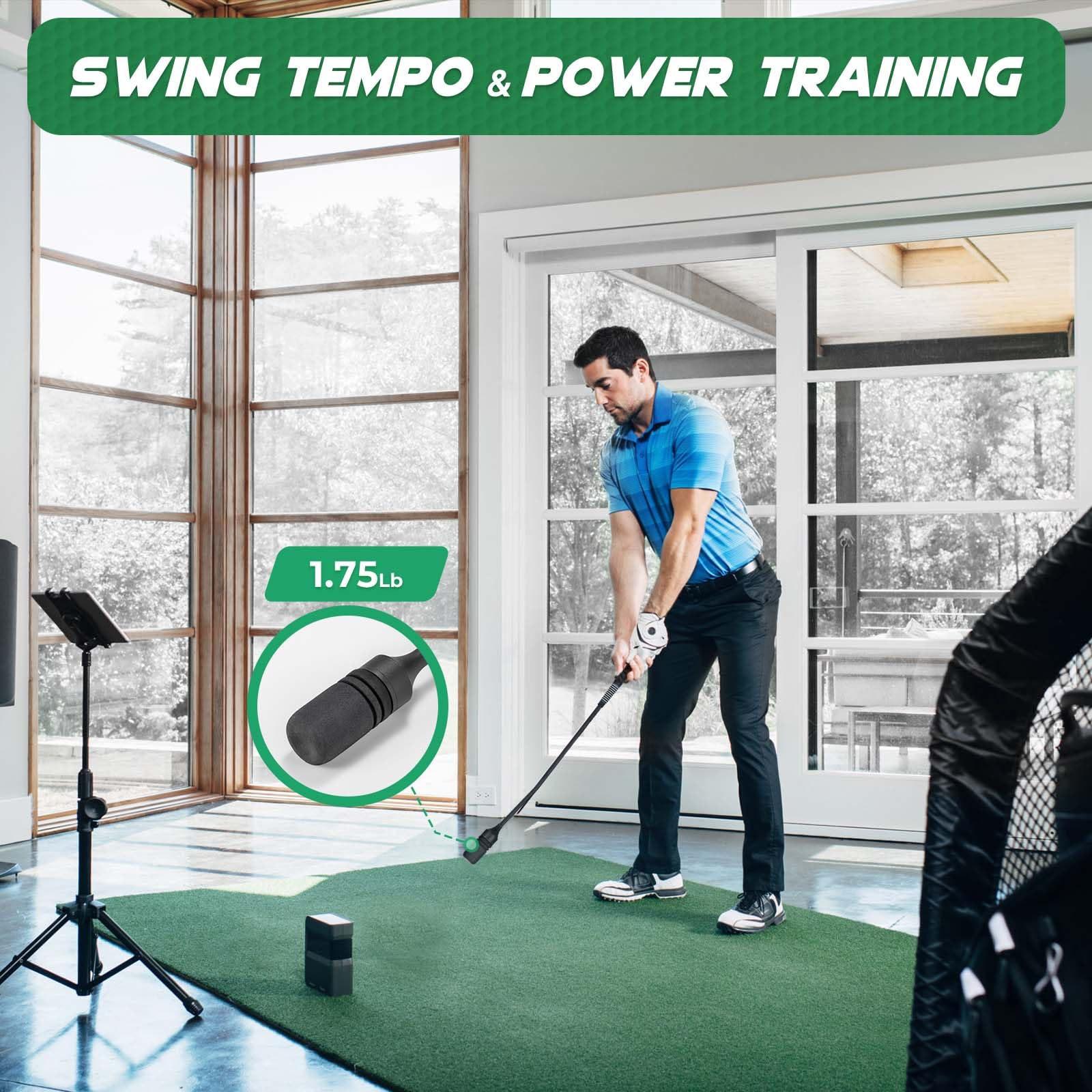 Golfschwung-Trainer – Klickstab-Golftrainer für Golf-Tempo-Praxis, gewichtete Golf-Trainingshilfe hilft, die Kraft zu verbessern, den Schwungrhythmus zu verbessern und das Gleichgewicht zu